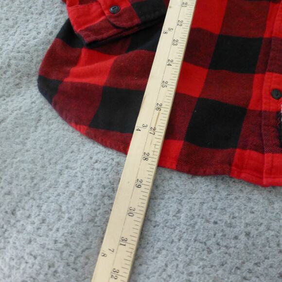 Gap Shirt Mens Large Flannel Button Up Buffalo Check Plaid Red Outdoor - Picture 7 of 8